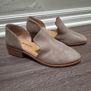 Lucky Brand Gennifa Smoking Flats Women 7.5 Leather Side Cutouts